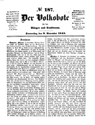 Der Volksbote für den Bürger und Landmann Donnerstag 9. November 1848