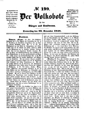 Der Volksbote für den Bürger und Landmann Donnerstag 23. November 1848