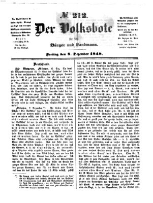 Der Volksbote für den Bürger und Landmann Freitag 8. Dezember 1848