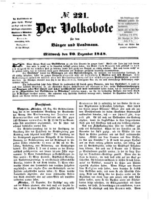 Der Volksbote für den Bürger und Landmann Mittwoch 20. Dezember 1848