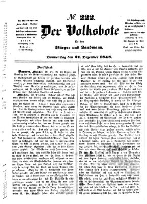 Der Volksbote für den Bürger und Landmann Donnerstag 21. Dezember 1848