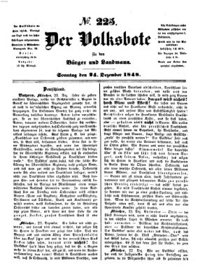 Der Volksbote für den Bürger und Landmann Sonntag 24. Dezember 1848