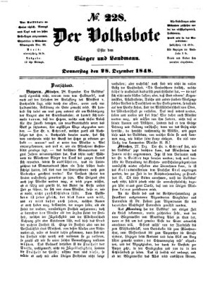 Der Volksbote für den Bürger und Landmann Donnerstag 28. Dezember 1848