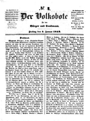 Der Volksbote für den Bürger und Landmann Freitag 5. Januar 1849