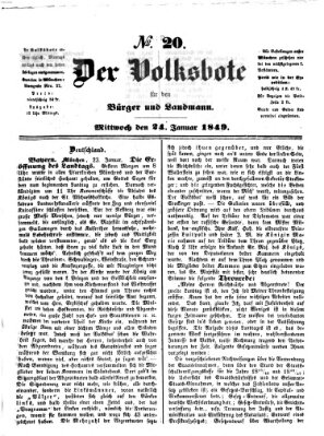 Der Volksbote für den Bürger und Landmann Mittwoch 24. Januar 1849