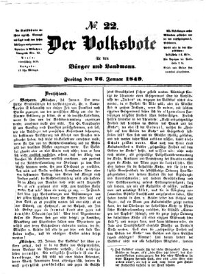 Der Volksbote für den Bürger und Landmann Freitag 26. Januar 1849