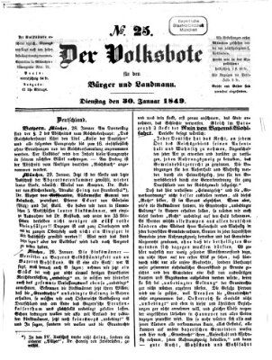 Der Volksbote für den Bürger und Landmann Dienstag 30. Januar 1849