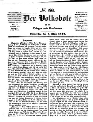 Der Volksbote für den Bürger und Landmann Donnerstag 8. März 1849