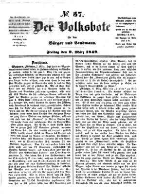 Der Volksbote für den Bürger und Landmann Freitag 9. März 1849