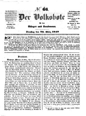 Der Volksbote für den Bürger und Landmann Dienstag 20. März 1849