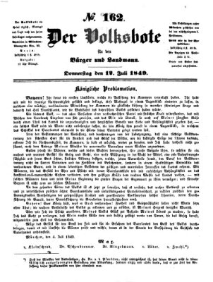 Der Volksbote für den Bürger und Landmann Donnerstag 12. Juli 1849