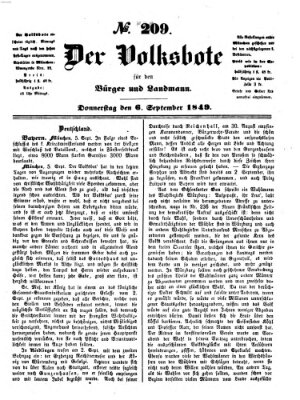 Der Volksbote für den Bürger und Landmann Donnerstag 6. September 1849