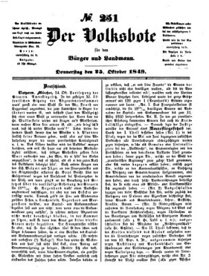 Der Volksbote für den Bürger und Landmann Donnerstag 25. Oktober 1849