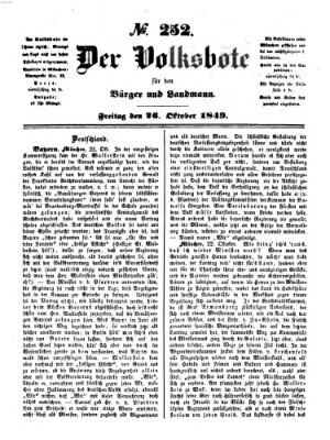 Der Volksbote für den Bürger und Landmann Freitag 26. Oktober 1849