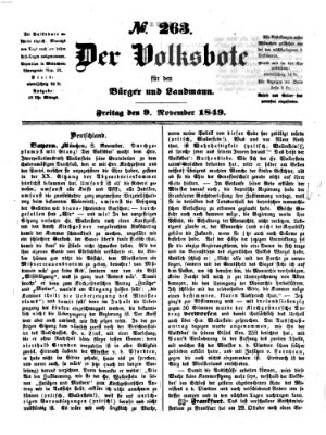 Der Volksbote für den Bürger und Landmann Freitag 9. November 1849