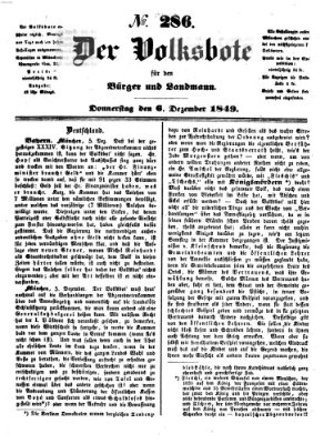 Der Volksbote für den Bürger und Landmann Donnerstag 6. Dezember 1849