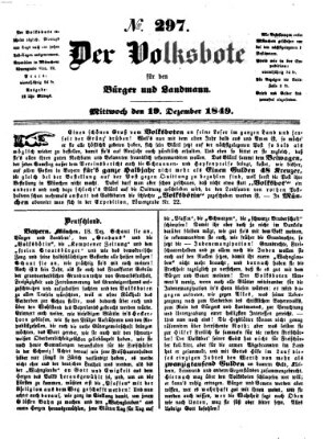 Der Volksbote für den Bürger und Landmann Mittwoch 19. Dezember 1849