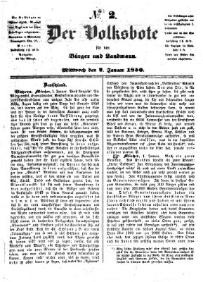 Der Volksbote für den Bürger und Landmann Mittwoch 2. Januar 1850