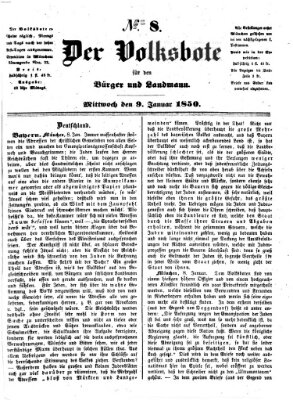 Der Volksbote für den Bürger und Landmann Mittwoch 9. Januar 1850