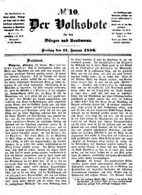 Der Volksbote für den Bürger und Landmann Freitag 11. Januar 1850