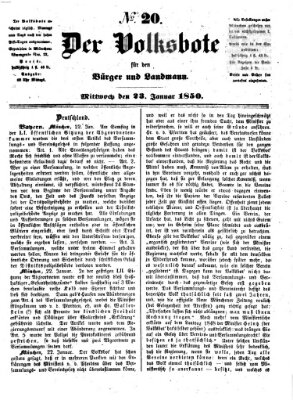 Der Volksbote für den Bürger und Landmann Mittwoch 23. Januar 1850