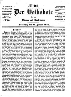 Der Volksbote für den Bürger und Landmann Donnerstag 24. Januar 1850