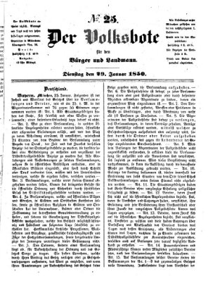 Der Volksbote für den Bürger und Landmann Dienstag 29. Januar 1850