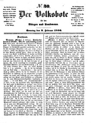 Der Volksbote für den Bürger und Landmann Sonntag 3. Februar 1850