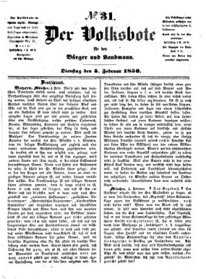 Der Volksbote für den Bürger und Landmann Dienstag 5. Februar 1850