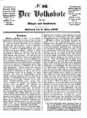 Der Volksbote für den Bürger und Landmann Mittwoch 6. März 1850