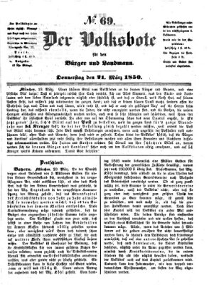 Der Volksbote für den Bürger und Landmann Donnerstag 21. März 1850