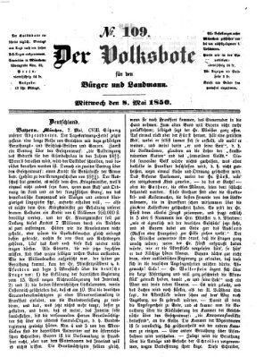 Der Volksbote für den Bürger und Landmann Mittwoch 8. Mai 1850