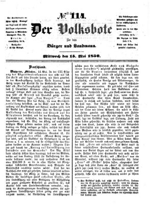 Der Volksbote für den Bürger und Landmann Mittwoch 15. Mai 1850