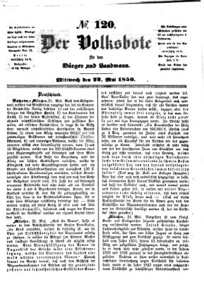 Der Volksbote für den Bürger und Landmann Mittwoch 22. Mai 1850