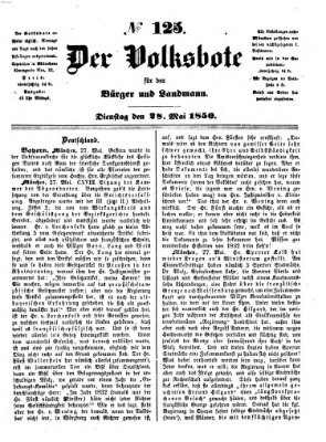 Der Volksbote für den Bürger und Landmann Dienstag 28. Mai 1850