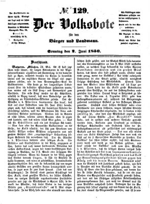 Der Volksbote für den Bürger und Landmann Sonntag 2. Juni 1850