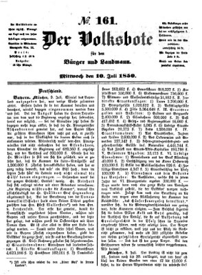 Der Volksbote für den Bürger und Landmann Mittwoch 10. Juli 1850