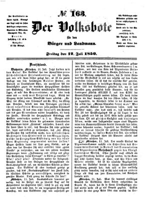 Der Volksbote für den Bürger und Landmann Freitag 12. Juli 1850