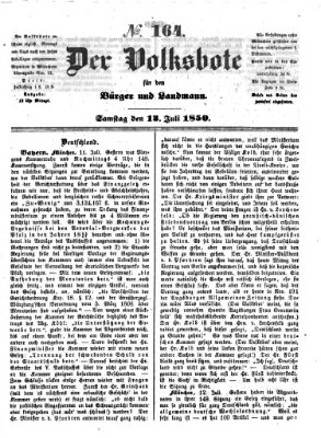 Der Volksbote für den Bürger und Landmann Samstag 13. Juli 1850