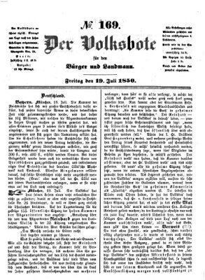 Der Volksbote für den Bürger und Landmann Freitag 19. Juli 1850