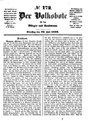 Der Volksbote für den Bürger und Landmann Dienstag 23. Juli 1850