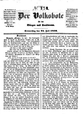 Der Volksbote für den Bürger und Landmann Donnerstag 25. Juli 1850