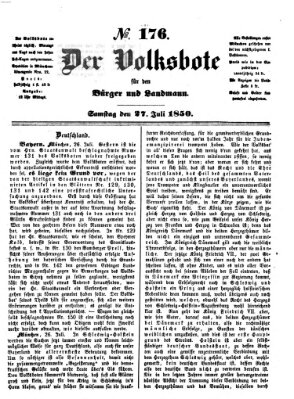 Der Volksbote für den Bürger und Landmann Samstag 27. Juli 1850