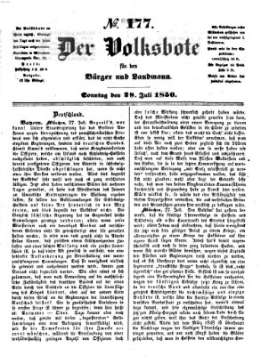 Der Volksbote für den Bürger und Landmann Sonntag 28. Juli 1850