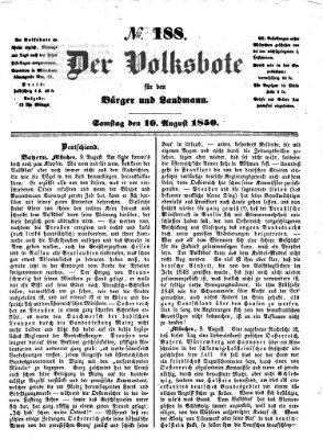 Der Volksbote für den Bürger und Landmann Samstag 10. August 1850