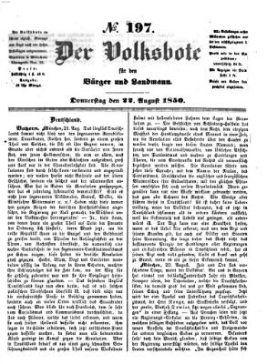 Der Volksbote für den Bürger und Landmann Donnerstag 22. August 1850