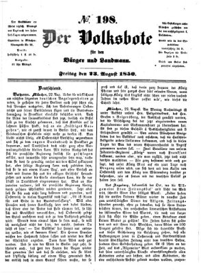 Der Volksbote für den Bürger und Landmann Freitag 23. August 1850