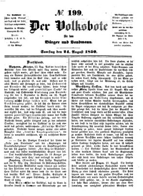 Der Volksbote für den Bürger und Landmann Samstag 24. August 1850