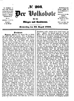 Der Volksbote für den Bürger und Landmann Donnerstag 29. August 1850