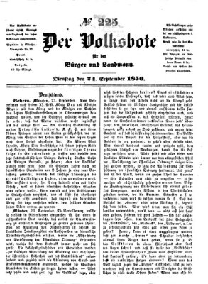 Der Volksbote für den Bürger und Landmann Dienstag 24. September 1850